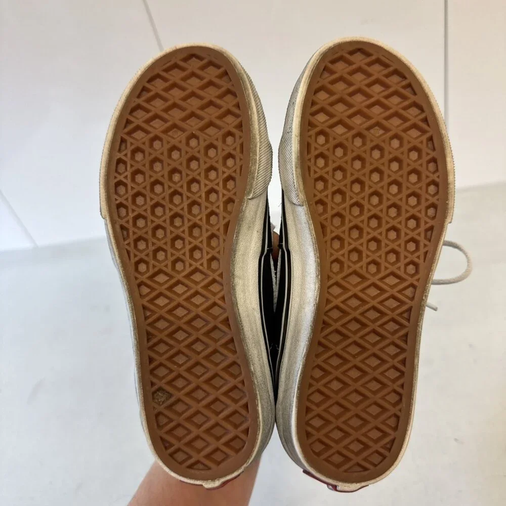 Size 1 Kids - VANS Sk8- High BMX Black‎ White Suede Shoes